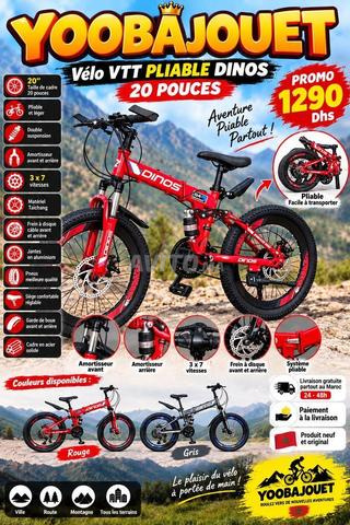 velo vtt pliable dinos 20 pouces  - 2