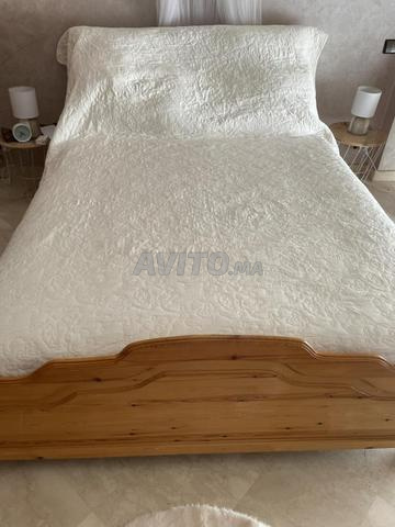 Lit en bois pin et matelas - 2