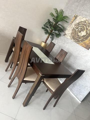 Table à manger avec 6 chaises (150cm/90cm)