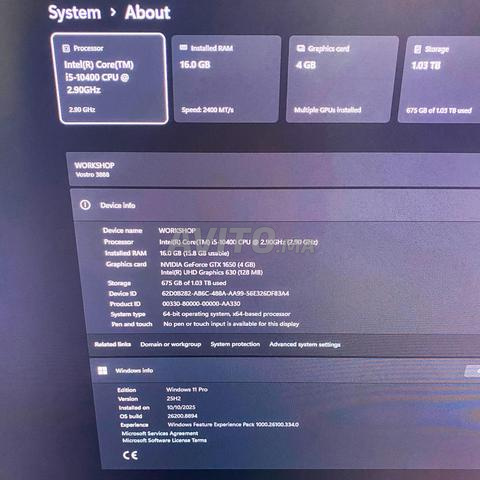 Configuration PC Dell Vostro i5-10400, GTX 1650, 16Go RAM - 2