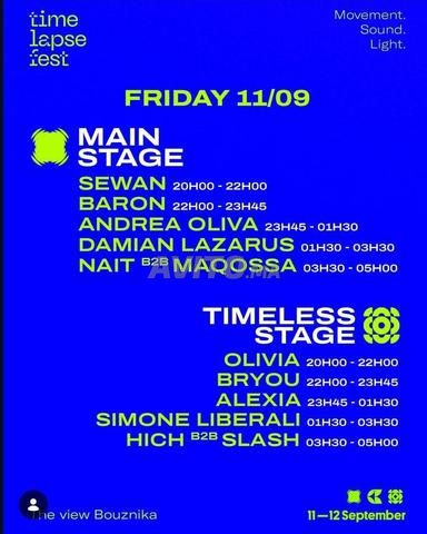 Timelapse festival - 11/09 - 2 Ticket 