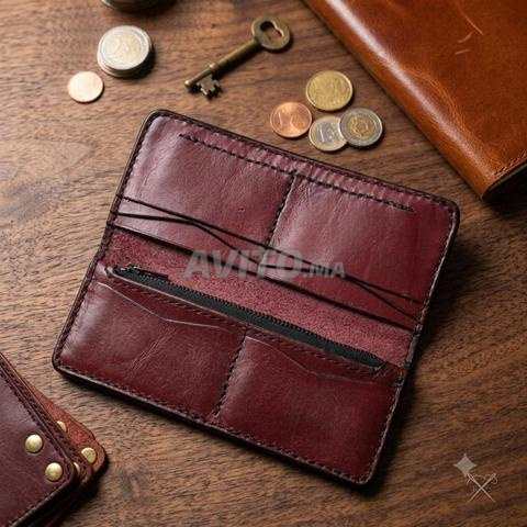 Portefeuille Long en cuir fait main - 2