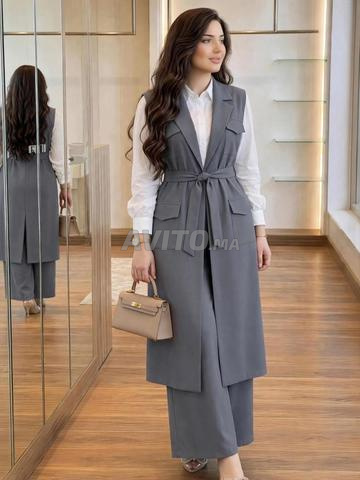 Ensemble 3 pièces élégant, tissu crêpe, haute qualité