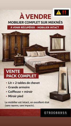 Pack chambre - lit - armoire - table de chevet