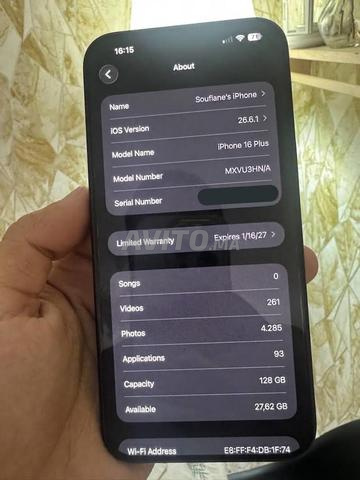 iPhone 16 Plus État Neuf (Batterie à 100%) - 2