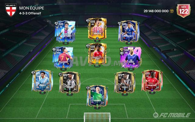 Compte FC Mobile nouveau 85 millions de coins plus de 122