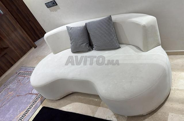  2 méridiennes blanches élégantes Canapé fauteuil - 2