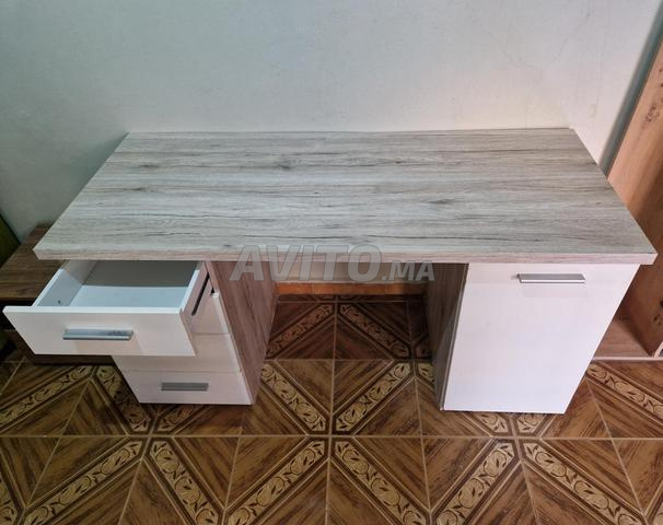 Bureau Beach Chêne & Blanc – 4 Tiroirs & 1 Porte - 2