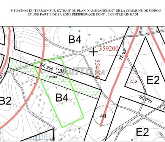 Terrain B4(R+2)محفضة à vendre 7200  mètres