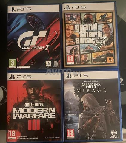 GTA 5, Gran Turismo 7, Call of Duty MW3, AC Mirage