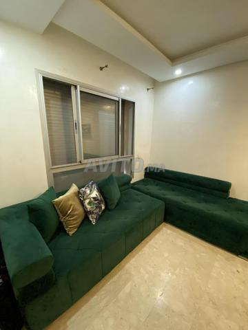Salon moderne complet en velours vert - 2