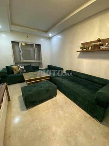 Salon moderne complet en velours vert