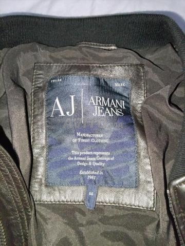 Veste en cuir véritable Armani Jeans Originale - 2