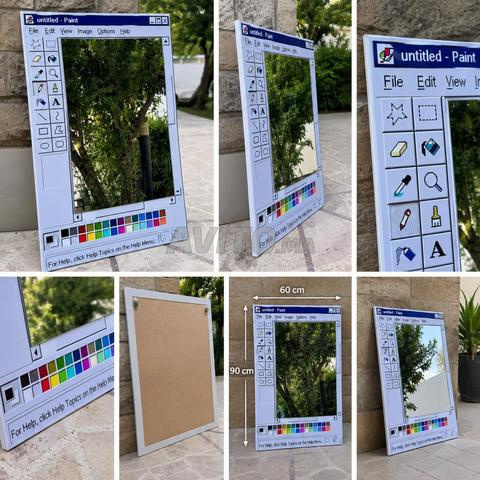 مرآة MS Painting ريترو مصنوعة يدويًا بأسلوب y2k - 2