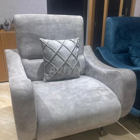 2 fauteuils avec tissu insalissable et 2 coussins - 2