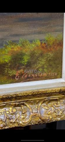 Tableau ancienne la toile signée - 2