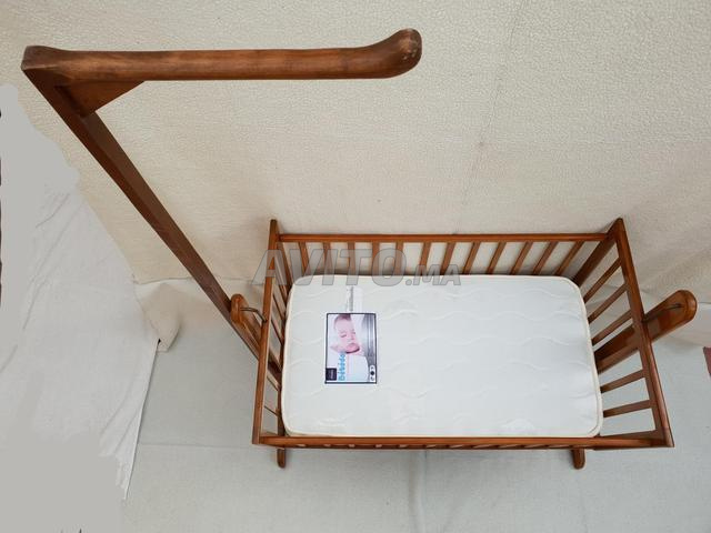 Balancelle Lit Berceau bébé bois massif et Matelas - 2
