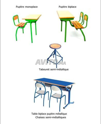 mobilier scolaire / Table et chaise pour école - 2
