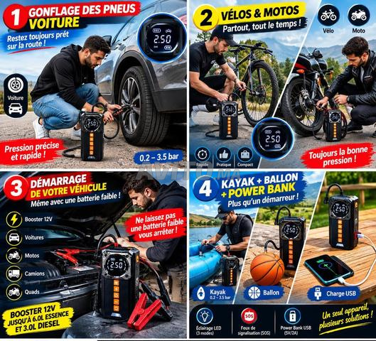 Démarreur Voiture Booster  Compresseur  Power Bank - 2