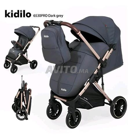 عربة أطفال KIDILO 6S30Pro رمادي داكن قابل للطي - 2