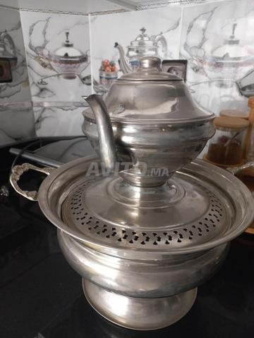 صينية وطقم شاي من فضة - 2