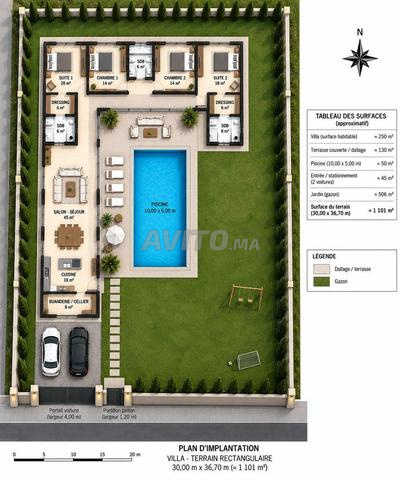 Terrain pour construction villa Issen 1100m² - 2