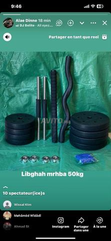 Pack 50kg disques plus barre zigzag et barre fixe