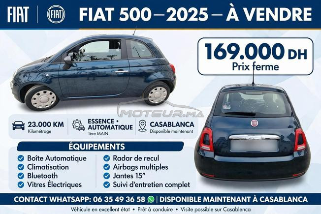 Fiat 500 Essence Automatique 2025 à Casablanca