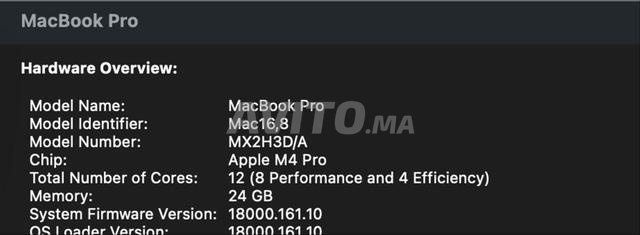 MacBook Pro 14” – M4 Pro – 24 Go – 512 Go SSD - 2