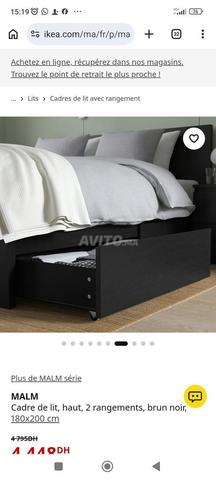 Lit et matelas 180*200 avec 2 tables de chevet - 2