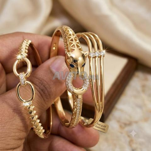 Ensemble de bracelets luxueux en imitation or - 2