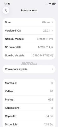 Apple iPhone 11 Pro 64 Go Gris Sidéral - état neuf - 2