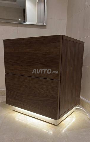 Table de chevet 2 tiroirs avec LED - 2