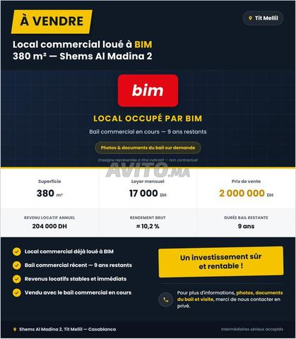 استثمار إيجاري – BIM – 380 م² – 17000 درهم