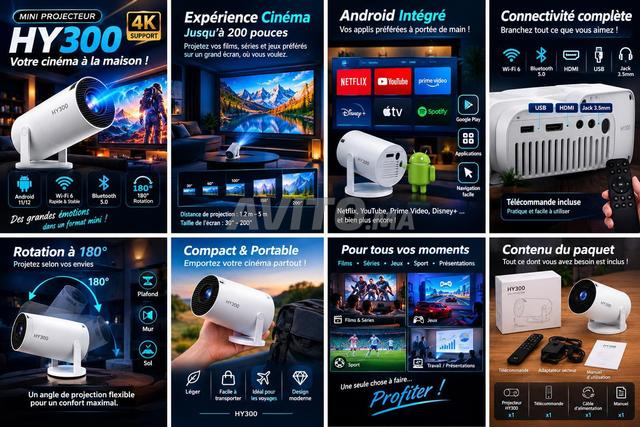 Mini Projecteur HY300 4K Support | Android | WiFi - 2