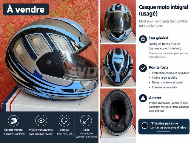 🏍️ Casque Moto Intégral d’Occasion – Bon Prix