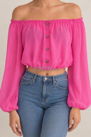 Crop top rose fuchsia fluide – Jamais porté - 2