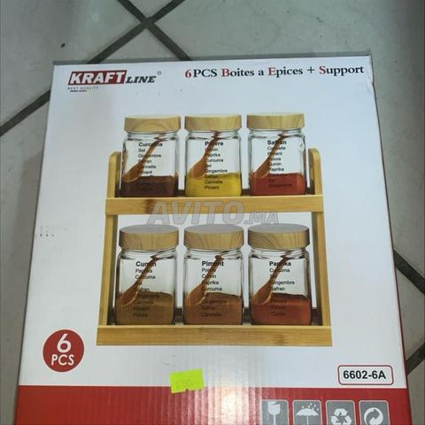 6 pots d'épices avec support en bois - 2