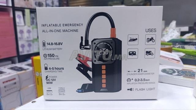 Gonfleur de pneus sans fil et chargeur de batterie 4 en 1