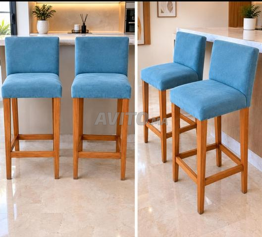 Chaises de bar en bois massif - 2