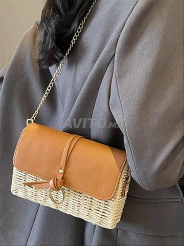 Sac à main paille et cuir PU – Neuf - 2