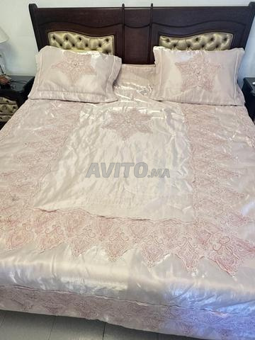 Parures de lit de luxe – Satin dentelle & fleurs - 2