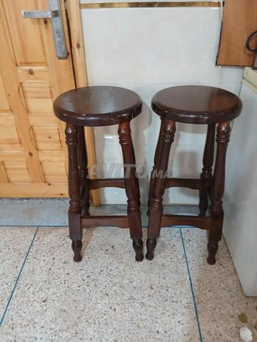 Deux hautes tables en bois et acier ancien 76cm - 2