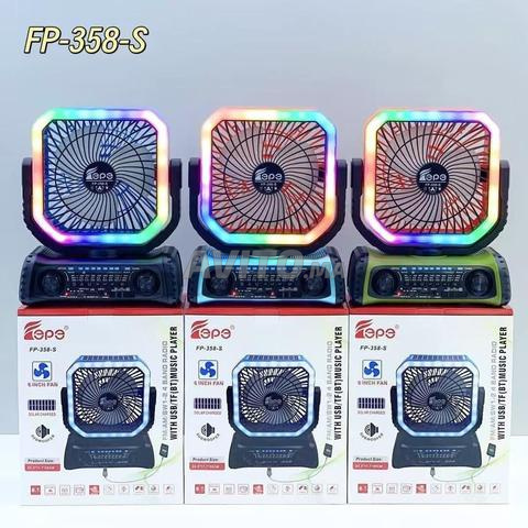 Ventilateur radio FM Bluetooth avec éclairage LED coloré. - 2