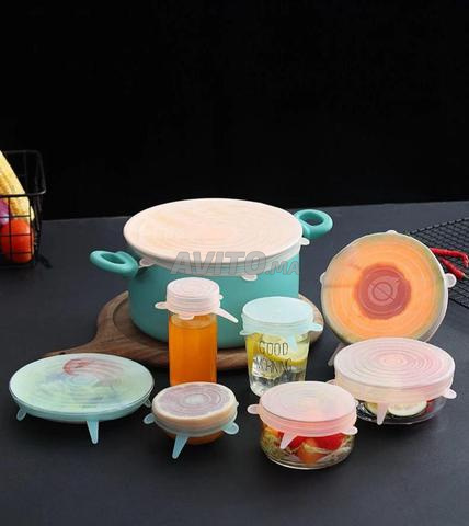 Couvercles en silicone extensibles pour la conservation des aliments. - 2