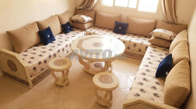 Grand Salon Marocain Complet en Bois Sculpté - 2