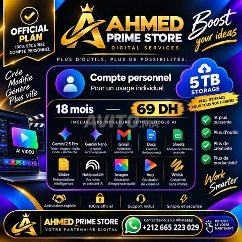 Google AI Pro 18 Mois – Compte Personnel – 69 DH
