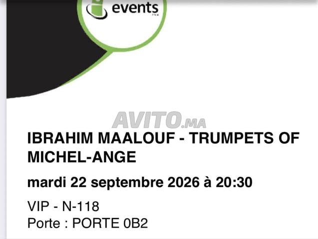 Deux billets VIP Brahim Maalouf Théâtre Royal