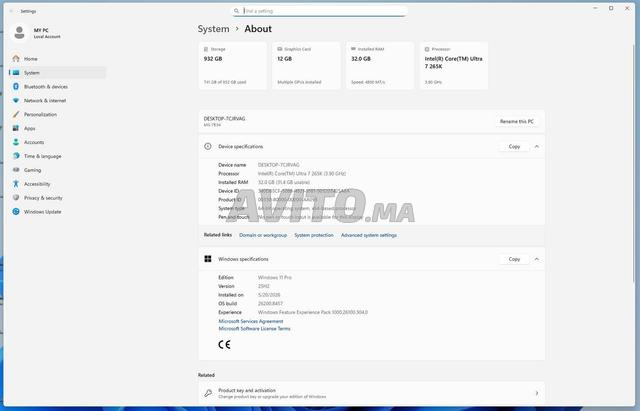 PC Gaming Ultra 7 265KF RTX 5070 1TB (Garantie) - 2