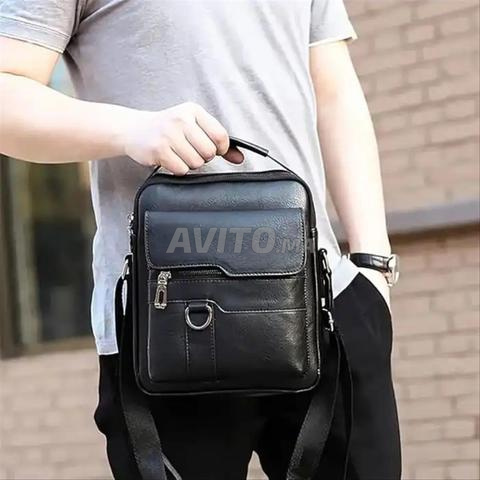 Sacoche Homme en Simili-Cuir Vintage Noir - 2